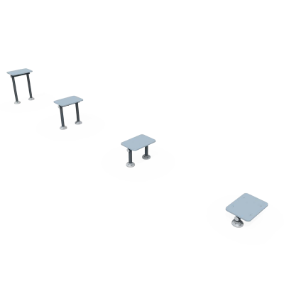 STAZIONE FITNESS OUTDOOR SET STEP A 4 ALTEZZE