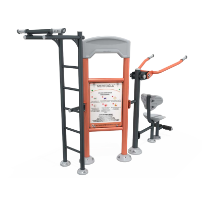 STAZIONE FITNESS OUTDOOR CON SPALLIERA SVEDESE E LAT MACHINE