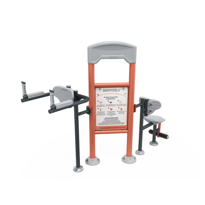 STAZIONE FITNESS OUTDOOR CON LEG EXTENSION E PARALLELE PER ADDOMINALI