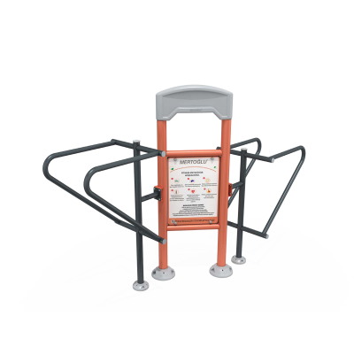 STAZIONE FITNESS OUTDOOR CON PARALLELE PER DIP E SOLLEVAMENTO GAMBE