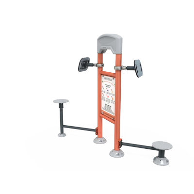 STAZIONE FITNESS OUTDOOR CON DOPPIA PEDANA ROTANTE PER TORSIONI DEL CORPO