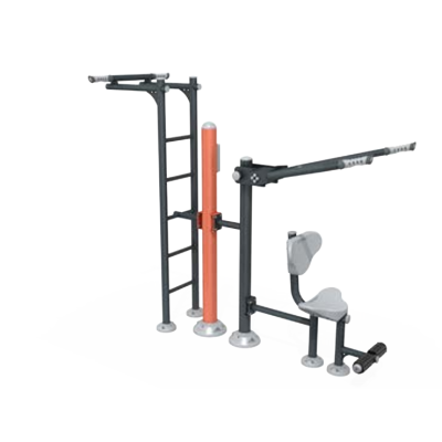 STAZIONE FITNESS OUTDOOR CON SPALLIERA SVEDESE E LAT MACHINE