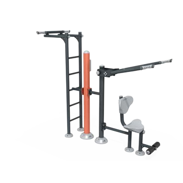 STAZIONE FITNESS OUTDOOR CON SPALLIERA SVEDESE E LAT MACHINE