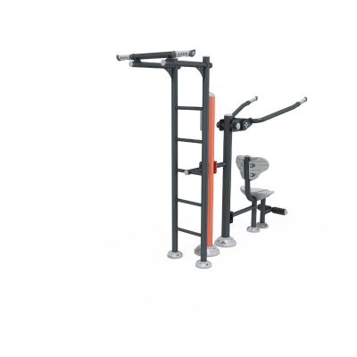 STAZIONE FITNESS OUTDOOR CON SPALLIERA SVEDESE E LAT MACHINE