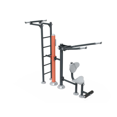 STAZIONE FITNESS OUTDOOR CON SPALLIERA SVEDESE E LAT MACHINE