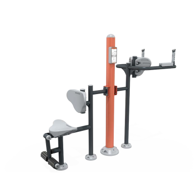 STAZIONE FITNESS OUTDOOR CON LEG EXTENSION E PARALLELE PER ADDOMINALI